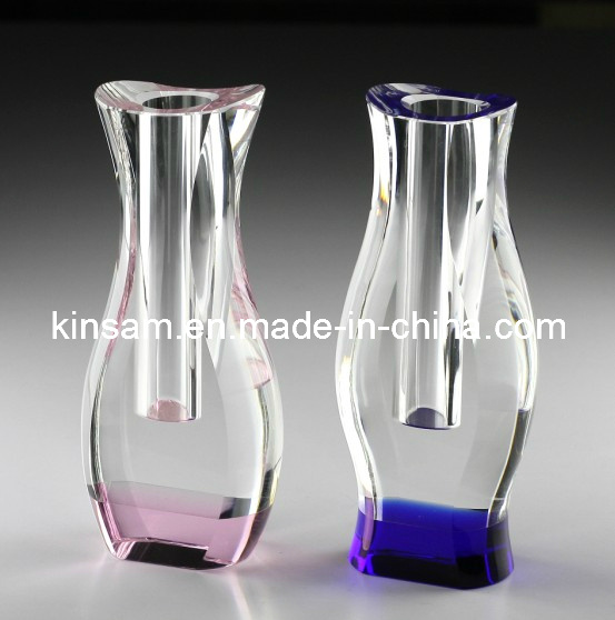 Simple Clear Crystal Glass Flower Vase