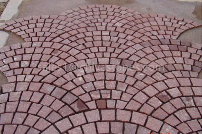Fan Shape Red/Grey/Paving/Cube/Kerb/Cooble Stones for Landscaping/Parking/Driveway/Walkway