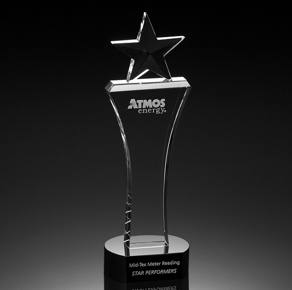 Standing Star Tower Crystal Award for Employee Trophies (#2028)