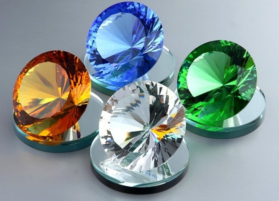 Multi Color New Cut Big Crystal Diamond Paperweight Wedding Centerpiece