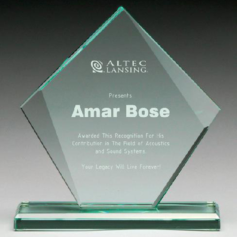 Factory Direct Supply Jade Color Glass Awards and Trophies