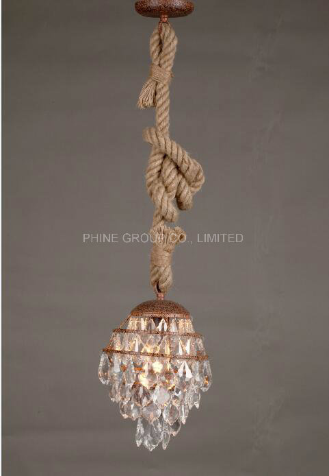 Modern Bar Decorative Crystal Lampshade Pendant Light for Interior