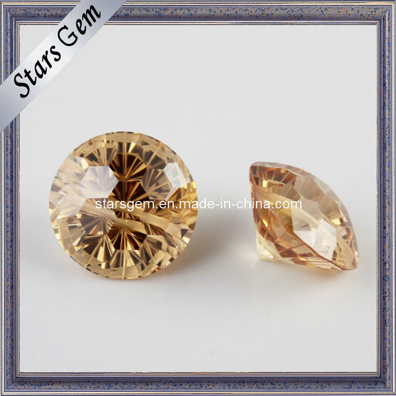 Beautiful Chrysanthemum Cut Champagne Color CZ Beads