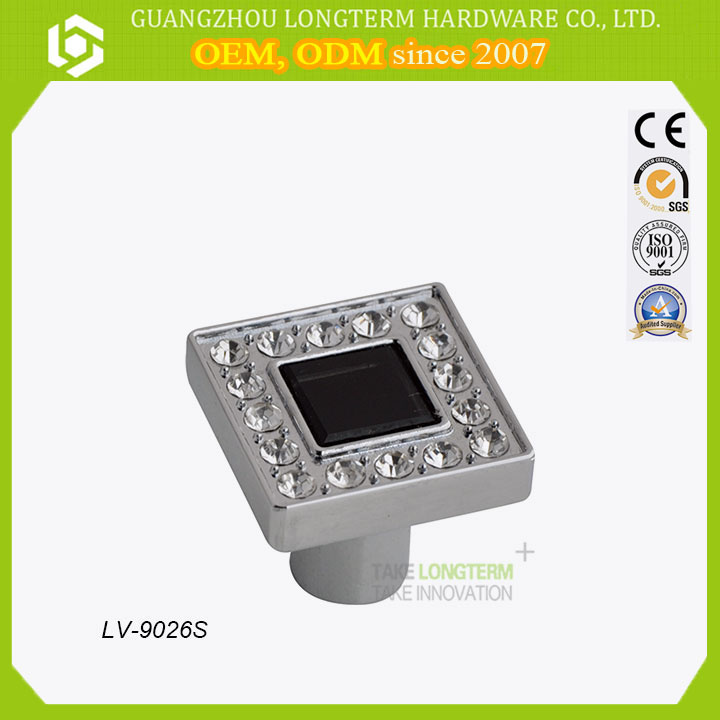 Surface Chrome Pohlished Crystal Handle for Furniture