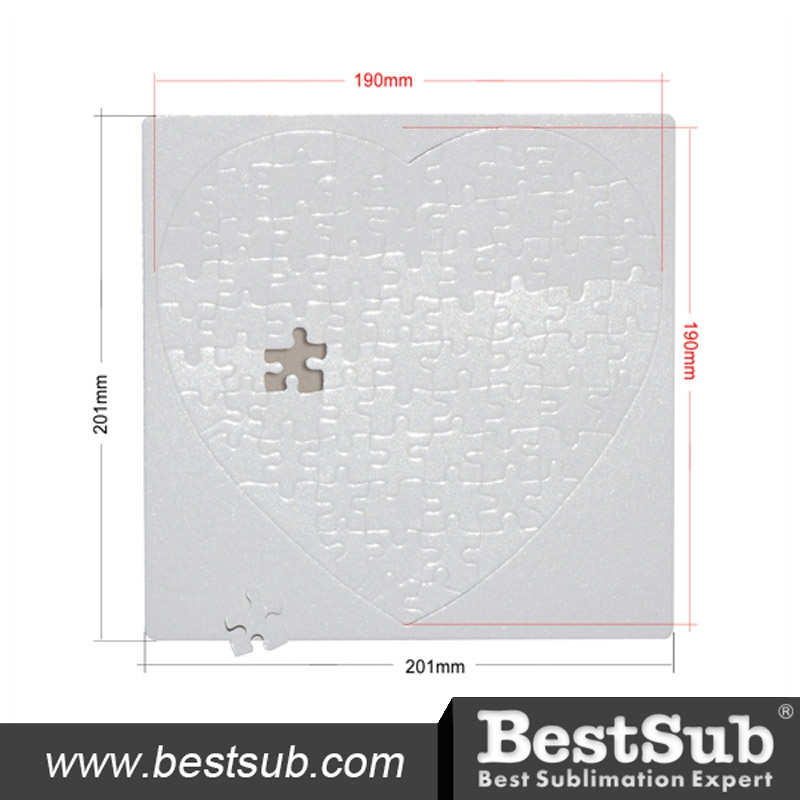 Bestsub Promotional Sublimation Printed Heart Puzzle with External Edge (PTA8N)