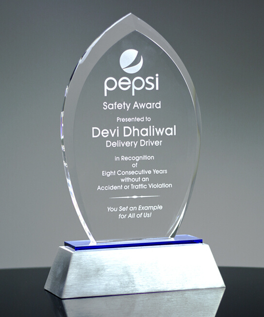Sword Crystal Glass Trophy Award with Cusomized Logo Engraving