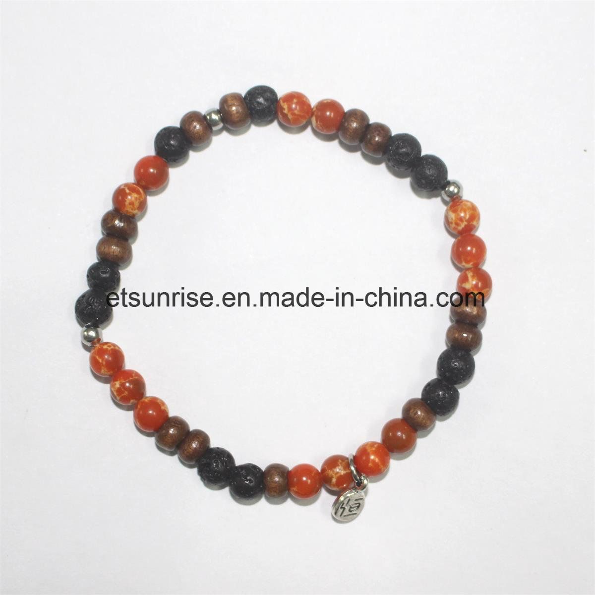 Semi Precious Gemstone Natural crystal Imperial Turquoise Beaded Charm Bracelet
