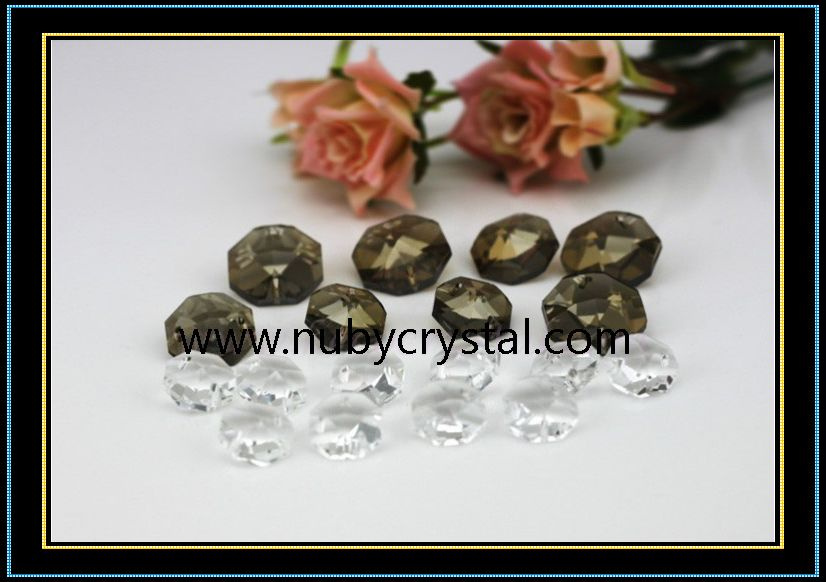 Crystal Bilateral Octagon Beads for Crystal Chandelier 2 Holes (NU-DS7510)