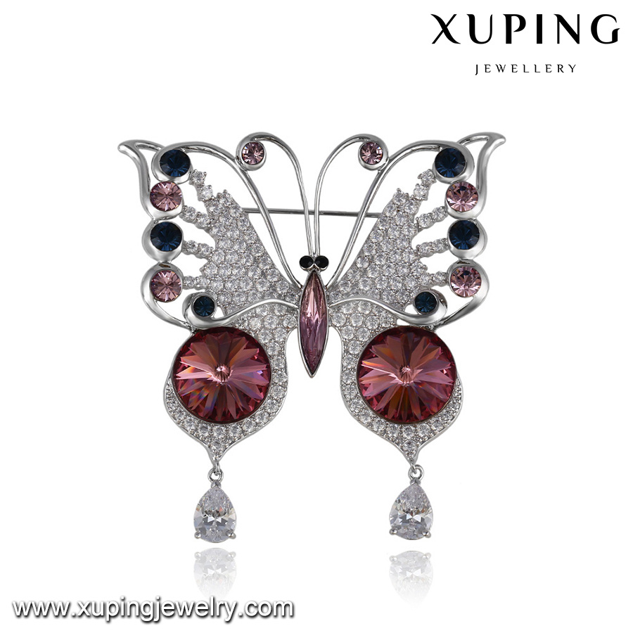 00070 Fashion Jewelry Silver-Plating Brooch Crystal From Swarovski Elements Jewelry
