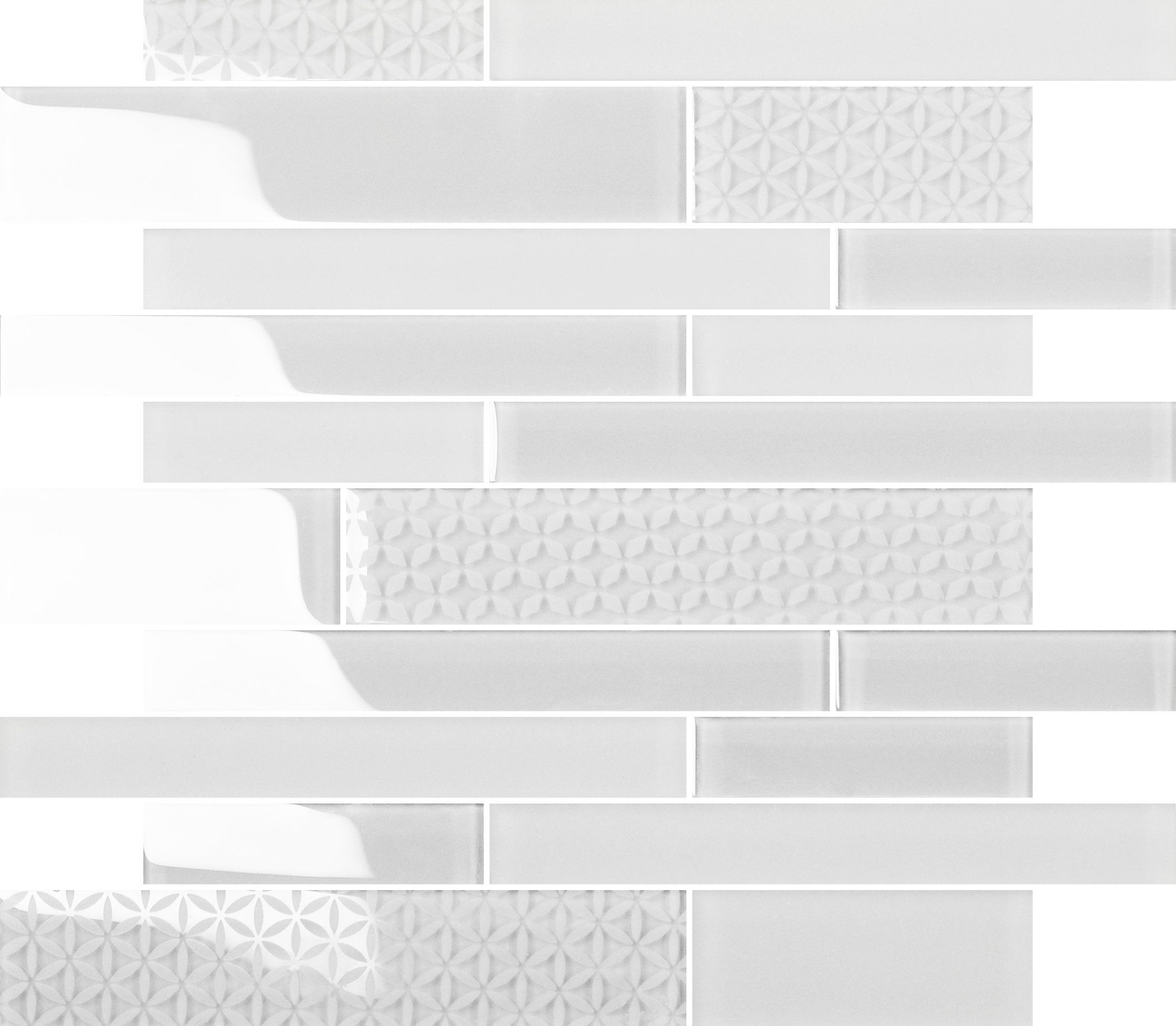 Strip Brick Gray Glass Crystal Mosaic Tile for Interior Design