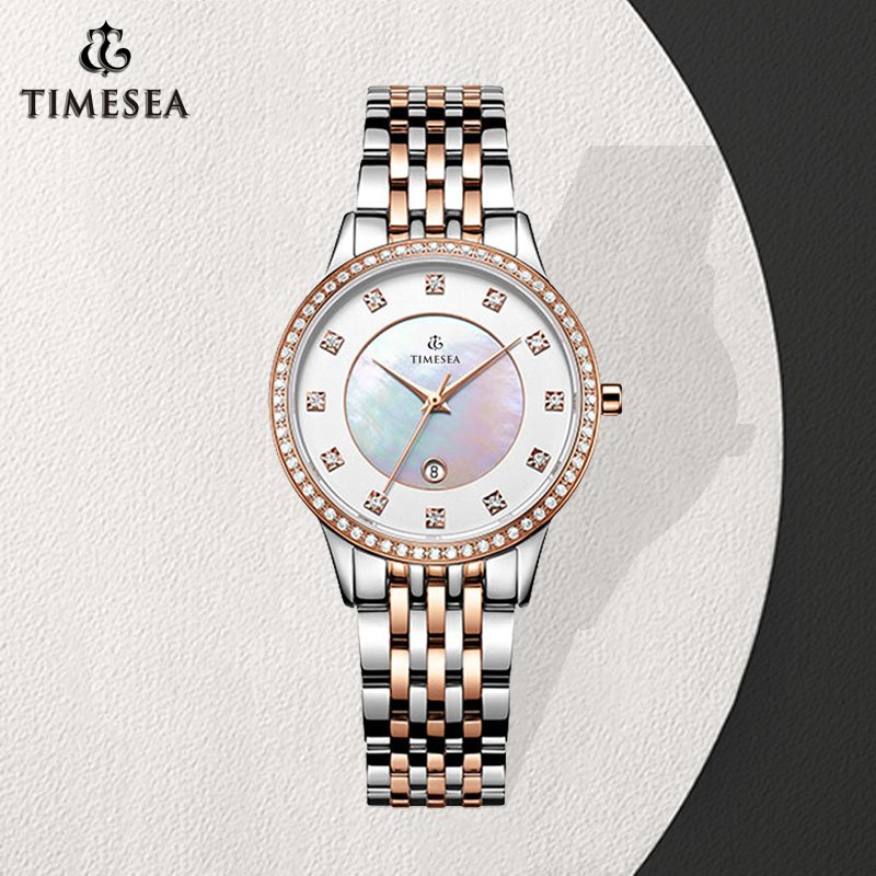 Brand Silver Jewelry Clasp Stainless Steel Ladies Watch 71043