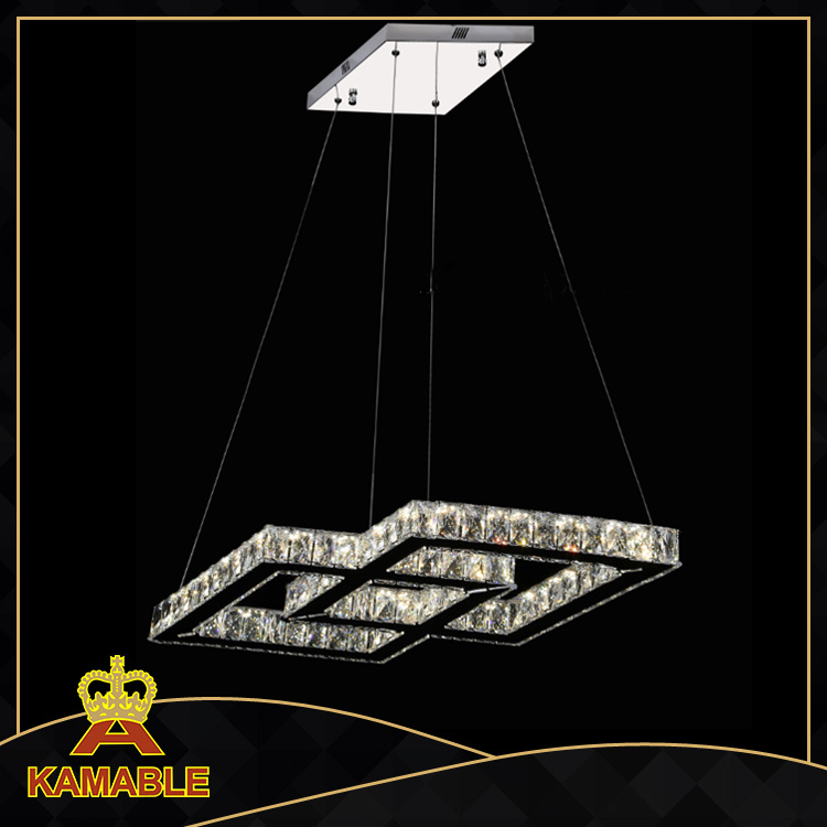 Retro Custom Crystal Stainless Steel LED Hanging Light (KA10098-860*370)