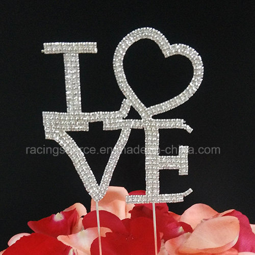 Rhinestone Love Wedding Cake Topper