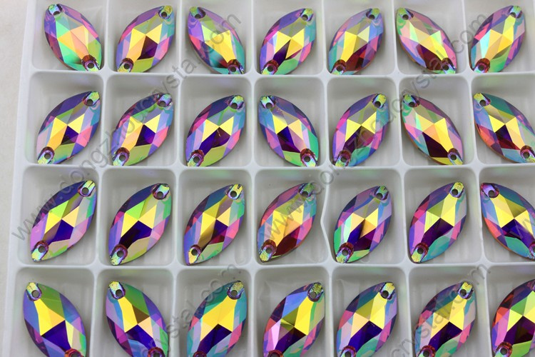 New Design High Quality Silver Foiling Flatback Sew on Rhinestone