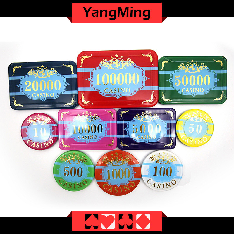 High Grade Crown Poker Chip Set/ Custom Plastic Acrylic Casino Chip Set with Aluminum Case (YM-SCMA002)