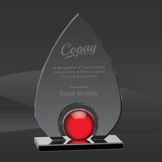 Smoked Arrow Red Orb Crystal Award (MP-AWK8644-R)