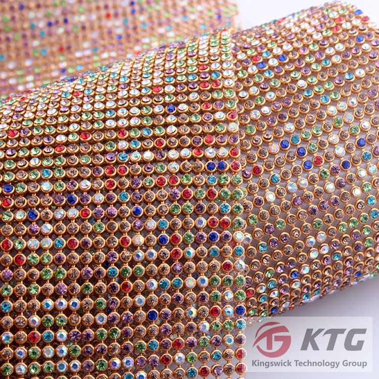 3mm Hot Fix Rhinestone Mesh, Silver Aluminium Rhinestones Mesh, Hotfix Crystal Rhinestone Mesh