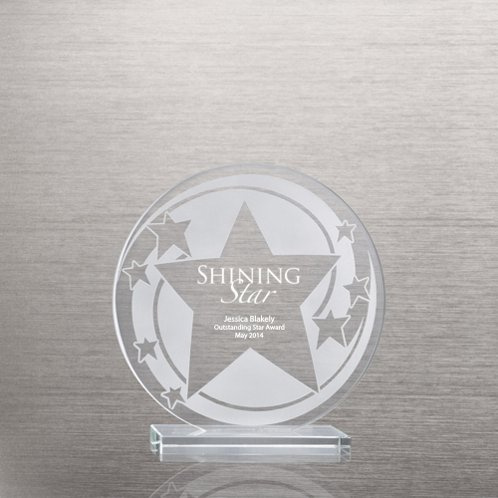 Star Swirl Etched Glass Award (#70334)