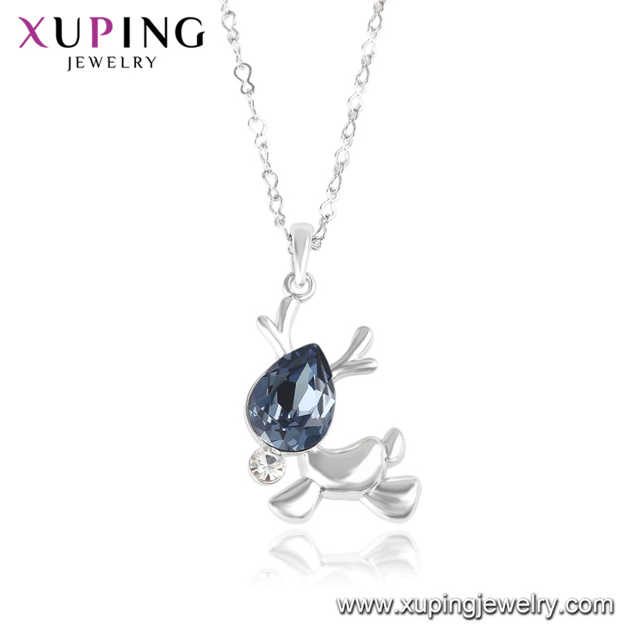 43134 Xuping Latest Model Fashion Simple Animal Shaped Crystals From Swarovski Chains Necklace Designs