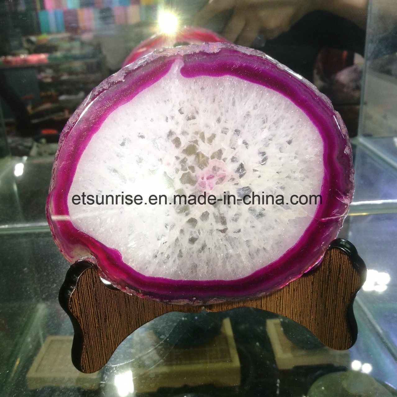 Semi Precious Stone Natural Crystal Multi Color Agate Slices Gifts