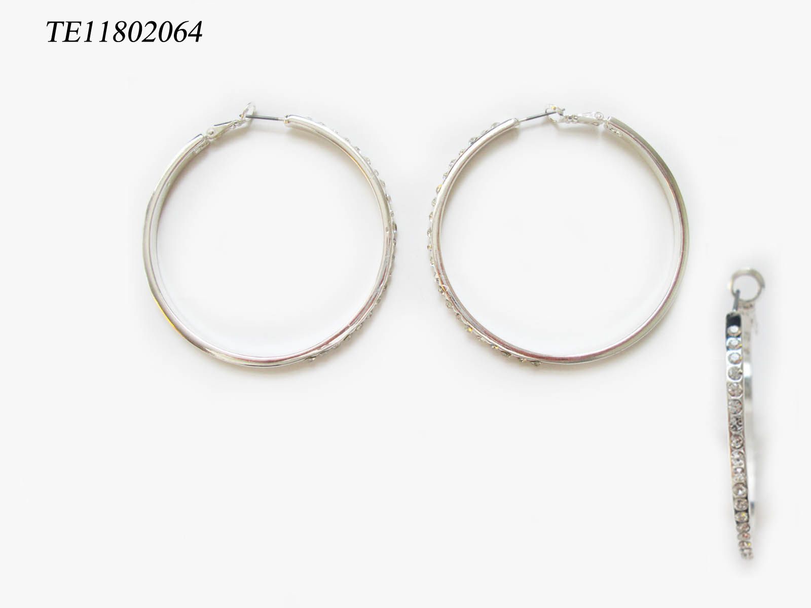 Wholesale Fashion Design Crystal Stone with Hoop Earrings