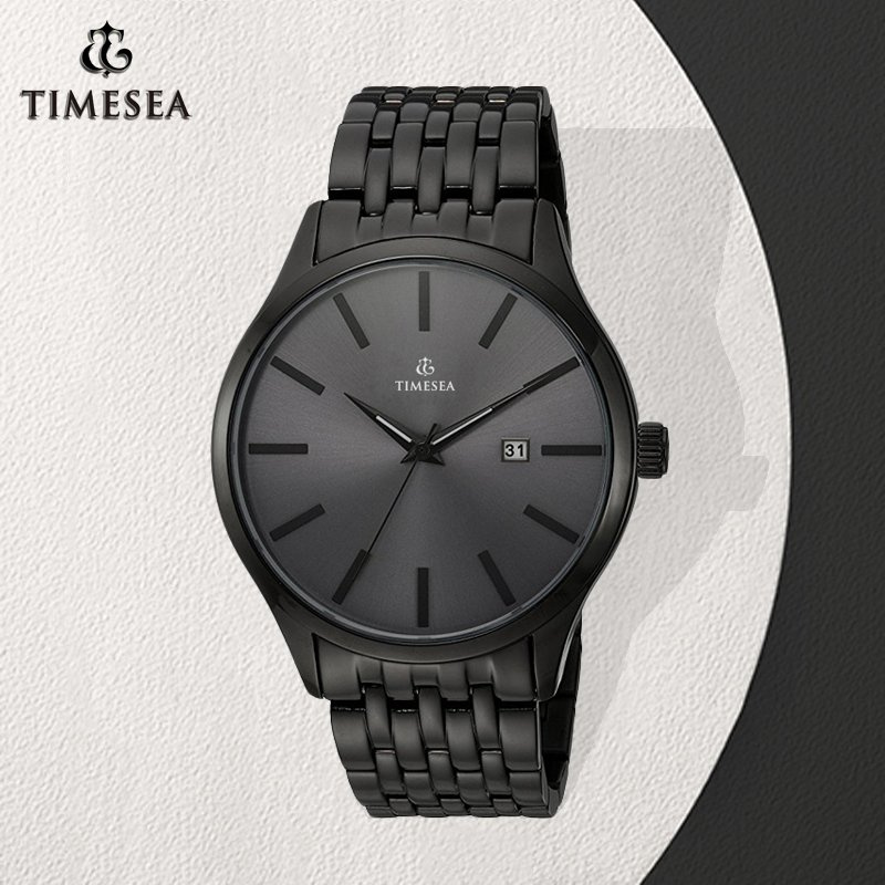 Quality Quartz Wrist Watch, Mens Waterproof Steel Mesh Black Watch72587