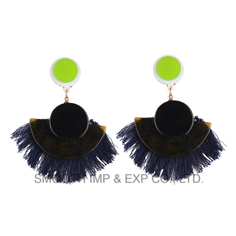 Fashion Promotion Rhinestone Alloy Fringe Big Tassels Earrings Jewelry Accessories