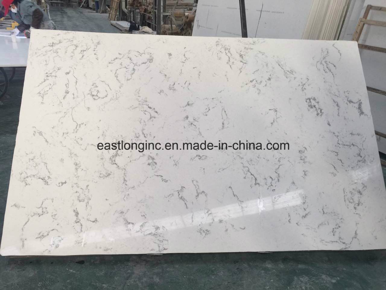 Crystal White Tiles Slab Artificial Marble Quartz Stone 