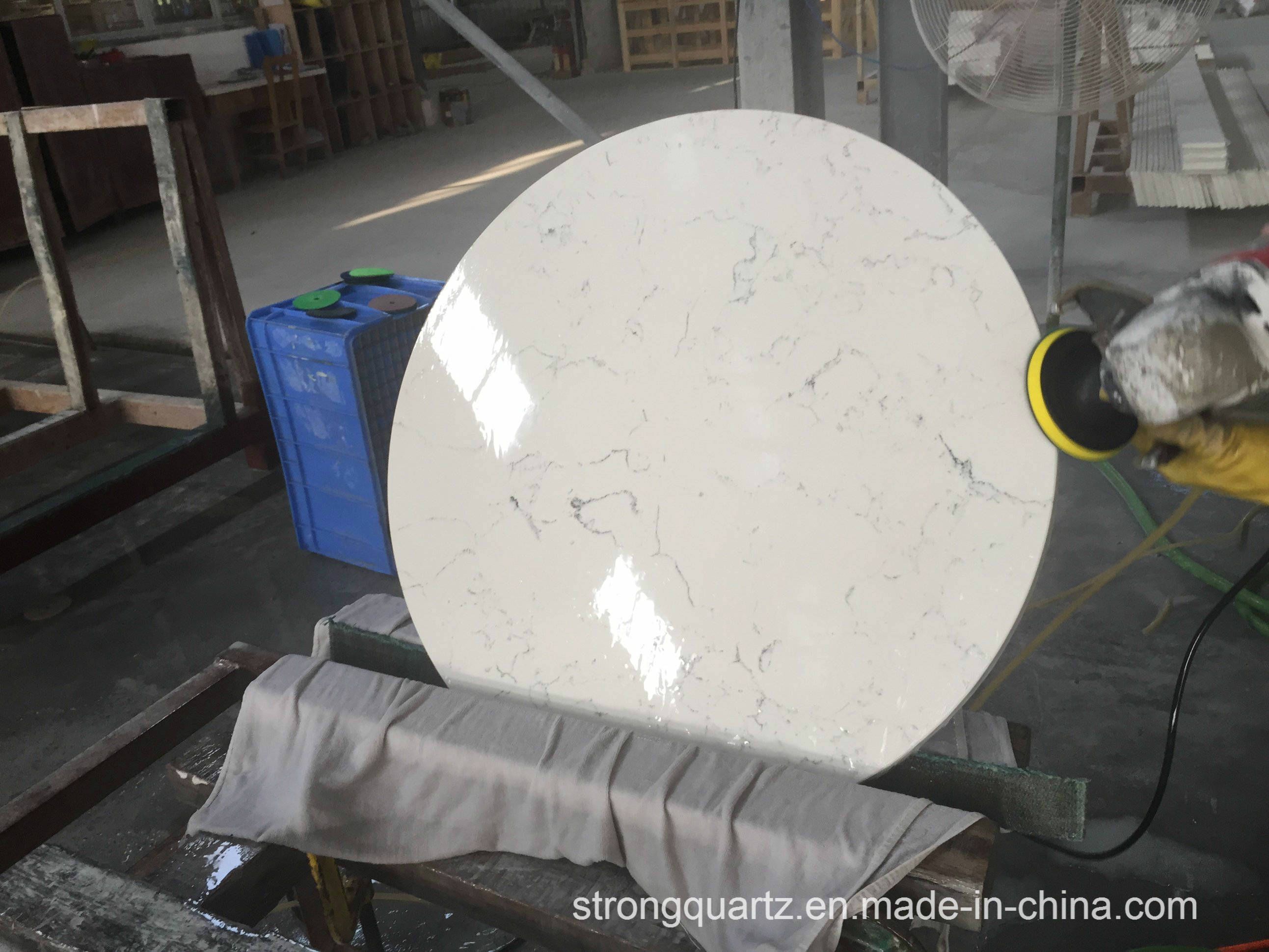 White Quartz Countertop Artificial Quartz Dining Table Tops for Hotel