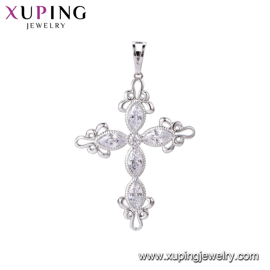 Fashion Special Star Moon Rhodium CZ Imitation Jewelry Pendant -30195