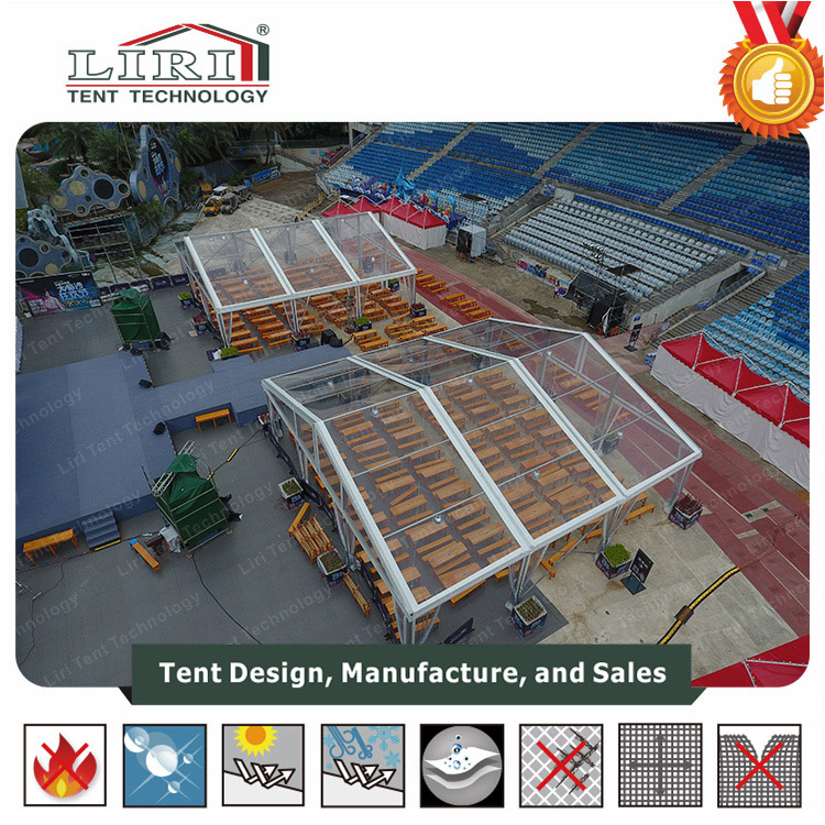 15X15m Catering Tent with Transparent Roof and Sides