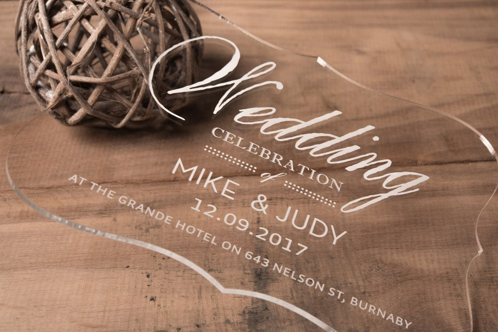 Crystal Clear Acrylic Wedding Invitation