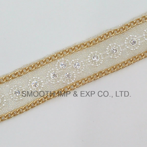 Wholesale Fashion Hotfix Iron on Rhinestone Tape Jewelry Ribbon Transfer
