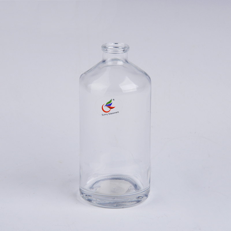 4 Oz Transparent Glass Boston Round Bottles with Screw Cap