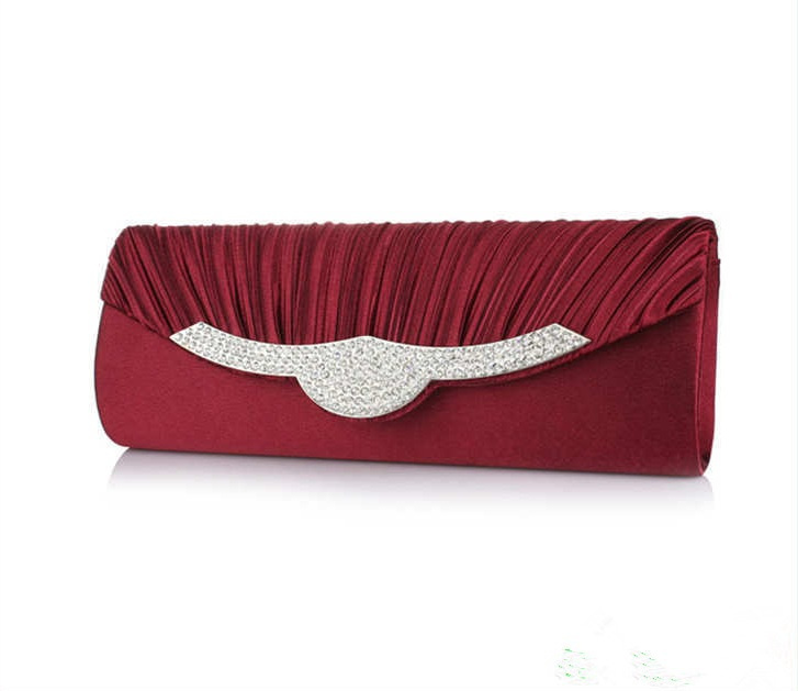 Diamond Designer Handbag PU Leather Wedding Satin Clutch Evening Bag