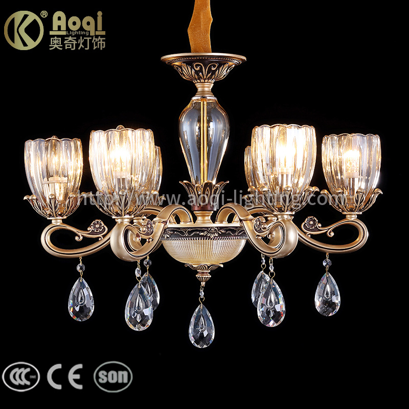 Antic-Brass Zinc Alloy Crystal Chandeliers