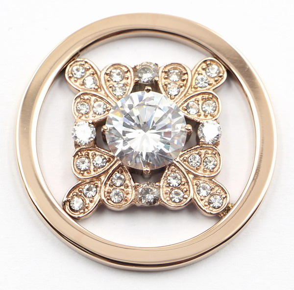Coin Plated with Stones Fit for 35mm Floating Locket