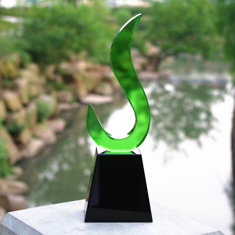 Custom K9 Crystal Trophy Double Color Crystal Awards - Free Engraving