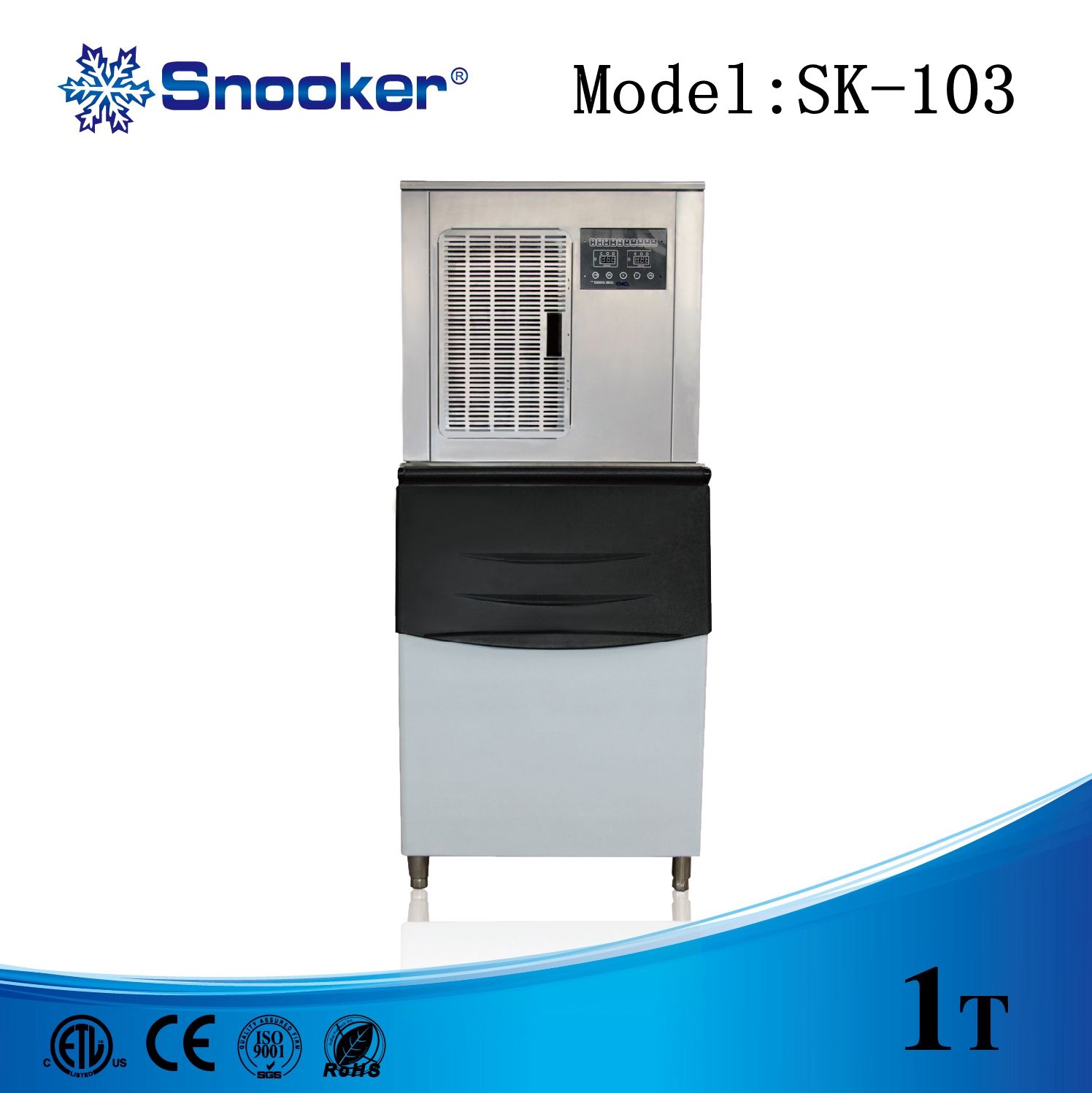 Snooker Model Sk-103 4000W Power Commerical Use Flake Ice Machine, Ice Machine, Ice Maker, Ice Making Machine