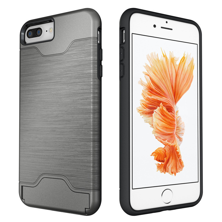 Card Slot Holder PC Crystal Hard Case for iPhone 7 6 Plus Samsung Galaxy S7 S8 LG G6 Moto G6