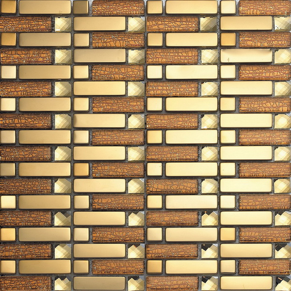 Home Decoration Golden Glass Art Mosaic (VMW3905)