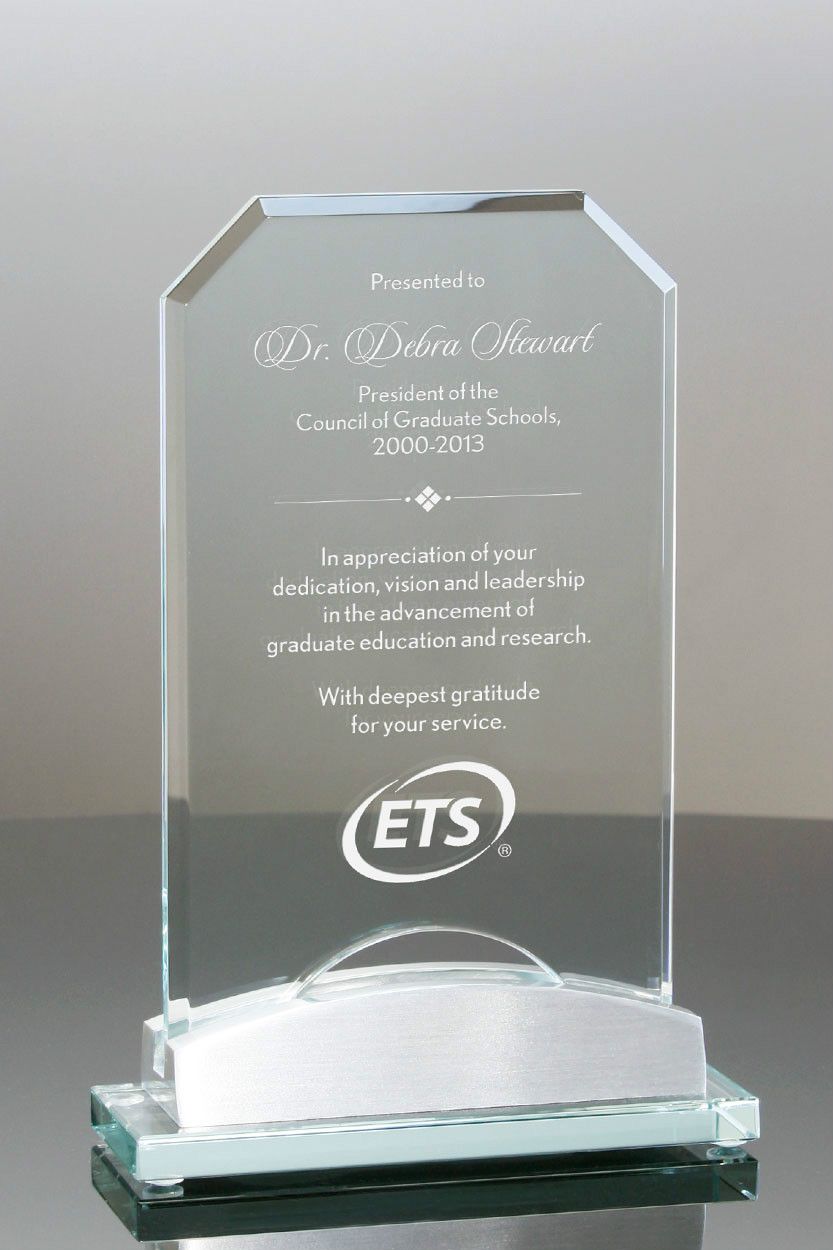 Ledger Glass Award with Silver Base (#1331)