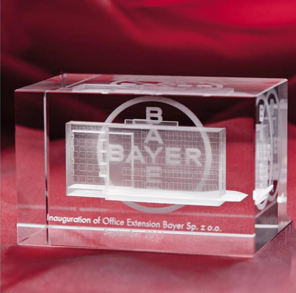 Buliding Engraving Crystal Cube for Souvenir