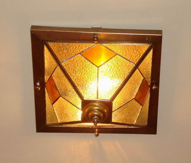 Bronze Ceiling Lamp with Glass Decorative Ceiling Lighting for Indoor or out Door 18939