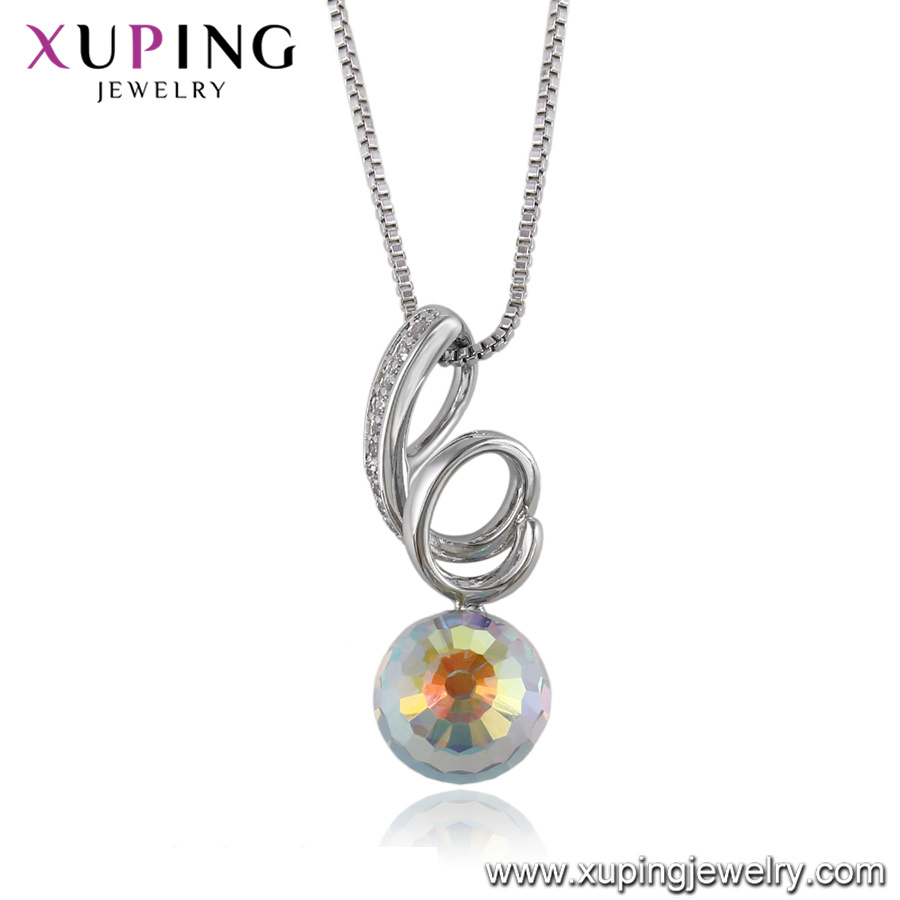 Necklace-00420 Xuping Custom Logo Necklace with Pendent Crystals From Swarovski