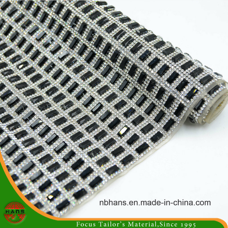 New Design Heat Transfer Adhesive Crystal Resin Rhinestone Mesh (HS17-02)
