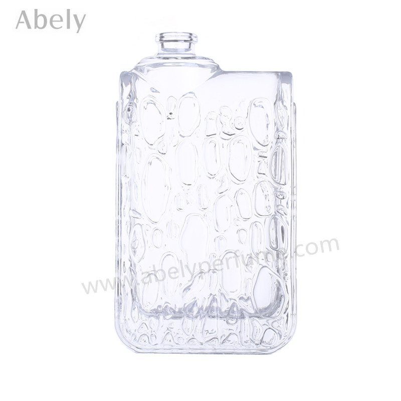 3.4FL. Oz Glass Perfume Bottle with Elegant Rain Drop Decorative