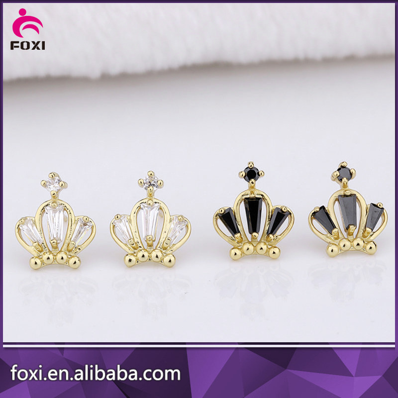 Stylish Semi Joias Brazilian Gold Princess Stud Earring