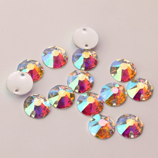 10mm Rivoli 2 Holes Ab Crystal Sew on Resin Stone, Epoxy Material Stone