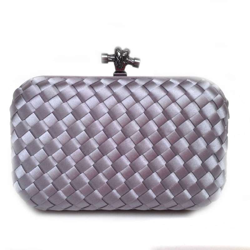 Fashion Handbag Party Bag Woven Box Lady Knot Clutch Bag